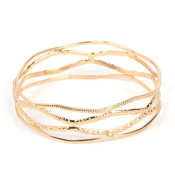 🌸5 for $20🌸A Narrow ESCAPADE Gold Paparazzi Bracelet